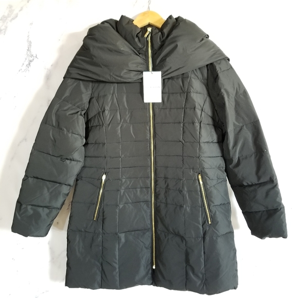 COLE HAAN Real Down Feather Black Coat - Picture 7 of 12